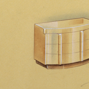 Drawing, Dressing table with oval