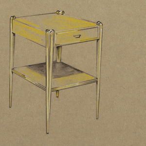 Drawing, Side table with top drawe