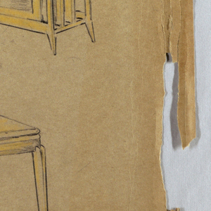 Drawing, Telephone table and stool