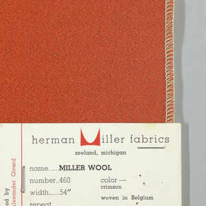 Textile Sample, Miller Wool, 1960