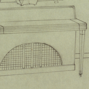 Drawing, 1. Piano with half-moon g