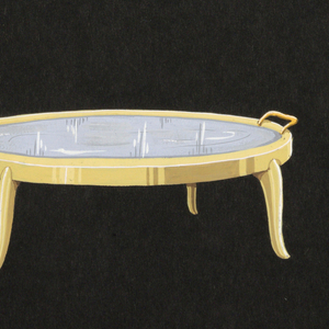 Drawing, Round coffee table with g