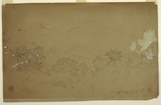 Drawing, View of Chimborazo near Guaranda, Ecuador