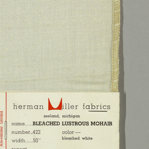 Sample, Bleached Lustrous Mohair, 1957