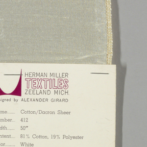 Sample, Cotton/dacron sheer, 1961