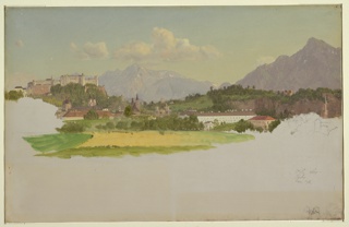 Drawing, View of Salzburg, Austria
