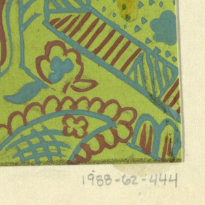 Drawing, Gallus: Lime with Brown and Turquoise, 1912–31