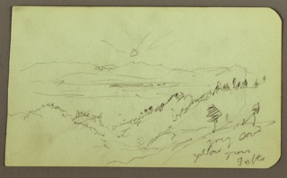 Drawing, Landscape; Verso: Figure, Landscape