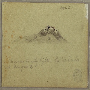 Drawing, Andean Mountain Peak (Cayambe ?), Otavalo, Ecuador, August or September 1853
