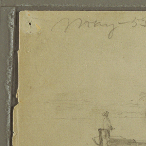 Drawing, Bungoes: Sketches of Sailboats and Working Men, Along the Rio Magdalena, Colombia, May 1853