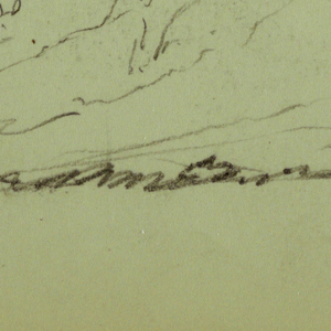 Drawing, Mountain Landscape; Verso: Mountain Range, Figure, 1883