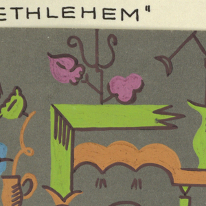 Drawing, Bethlehem: Grey, Lime and Pink