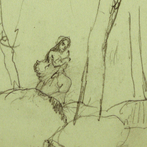 Drawing, Mountain Landscape, Taluca, Figure; Verso: Popocatapetl, 1883