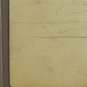 Drawing, Sky over the Sea; Verso: Botanical sketches, Rooftops, May 1857