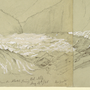 Drawing, Upper Aletsch Glacier with the Great Fusshorn, 1868