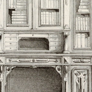 Print, Monthly Cabinet Makers Album: Book Case, 1859