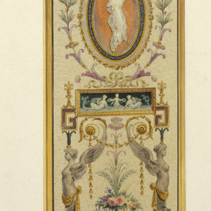 Drawing, Watercolor designs for decorative panels, textiles, and interiors