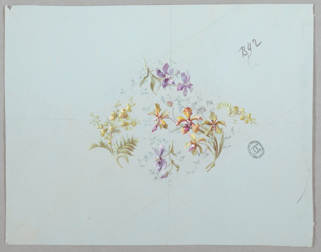 Drawing, Design for Wallpaper and Textile: Flowers