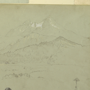Drawing, Panoramic view of Unter-Schönau, 1868
