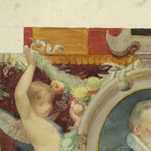 Drawing, Watercolor designs for decorative panels, textiles and interiors