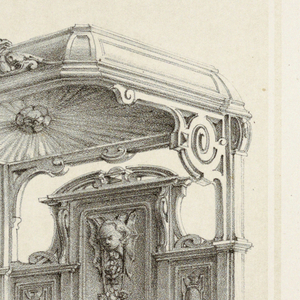 Print, Monthly Cabinet Makers Album: "Rich Bedstead", 1859
