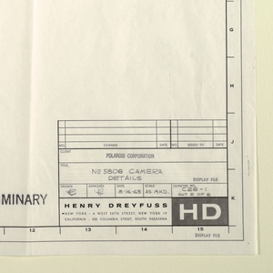 Drawing, #5808 camera, for Polaroid, August 16, 1963