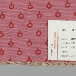 Textile Sample, Screw Eyes, 1955
