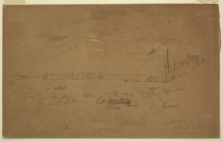 Drawing, Clouds over Mt. Katahdin, Maine