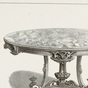 Print, Monthly Cabinet Makers Album: "Centre Table", 1859