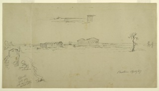 Drawing, Drawing.  Sketches.   Paestum, Southern Italy