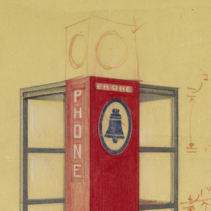 Drawing, Telephone Booth, Bell Tel, ca. 1950–60