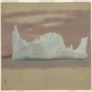 Drawing, Floating Icebergs under Cloudy Skies, Newfoundland, July 1859