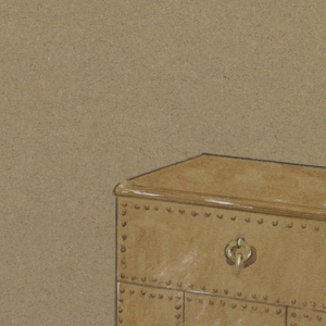 Drawing, Rectangular brown cabinet