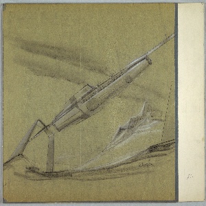 Drawing, Monorail Station for MacArthur Airport, ca. 1950s–70s