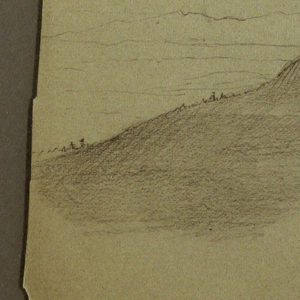 Drawing, Sloping mountains, possibly 1860s