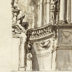 Drawing, Architectural design around door, ca. 1750