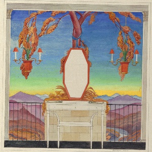 Drawing, Wall Elevation Design for Bedroom or Dressing Room, 1920s