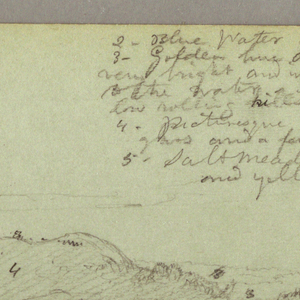 Drawing, Hills, River, March 1858