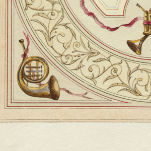 Drawing, Design for oblong panel of a ceiling
