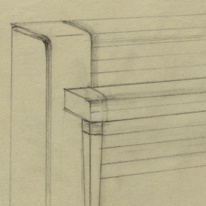 Drawing, Piano with tapered legs