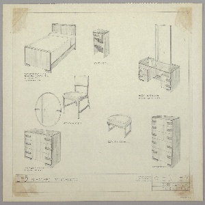 Drawing, Bedroom, Estey Suite