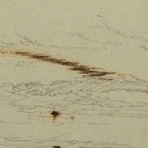 Drawing, Cloudy sky over mountains