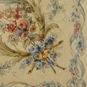 Drawing, Watercolor designs for decorative panels, textiles and interiors