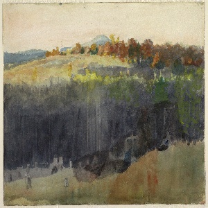 Drawing, Valley and Hillside, Adirondacks, 1889–94