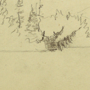 Drawing, Mt. Katahdin and lake, possibly 1878