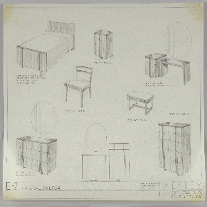 Drawing, Bedroom, Estey Suite