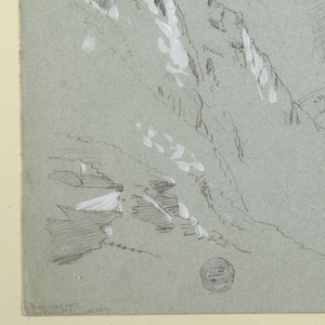 Drawing, Valley Landscape with Snow Capped Peaks, Bernese Alps, Switzerland, Part 1, September 1, 1868