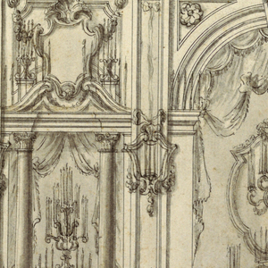 Drawing, Elevation of the Nave of a Church, 18th century
