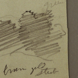 Drawing, Mountain range, cloud, possibly 1860s