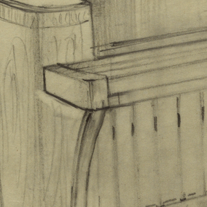 Drawing, Piano with concave front